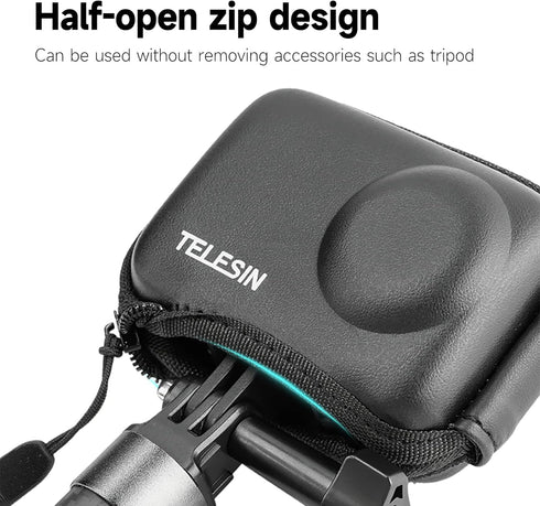 TELESIN Small Carry Case Lens Protector for DJI Action 4 Action 3 Insta 360 Ace Insta360 Ace Pro Accessories, Mini Carrying Bag for DJI Osmo Actio...