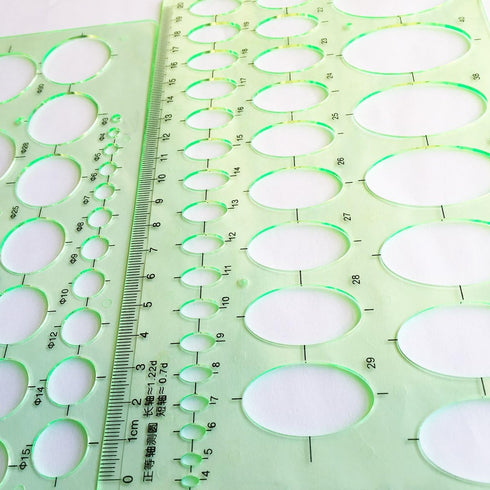 XYBAGS 2PCS Professional Quality Circle and Oval Template Measuring Templates Ruler for Office/Creative Studio/Personal Drawing/Drafting...