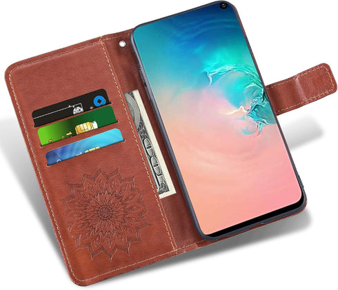 Phone Case for Samsung Galaxy S10e Wallet with Tempered Glass Screen Protector Leather Magnetic Flip Cover Card Holder Stand Cell Accessories Glax...