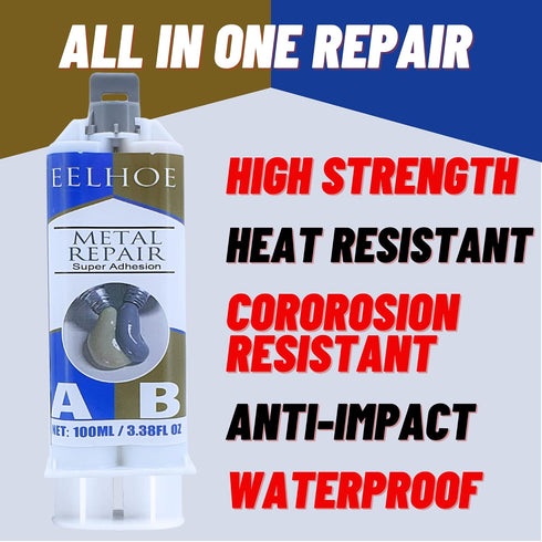 Metal Repair Magic ab Glue 100 Gram, Epoxy Glue Metal, Cold Weld Metal Repair, Crazy Glue Metal Adhesive Paste Heavy Duty, Metal bonding epoxy Put...