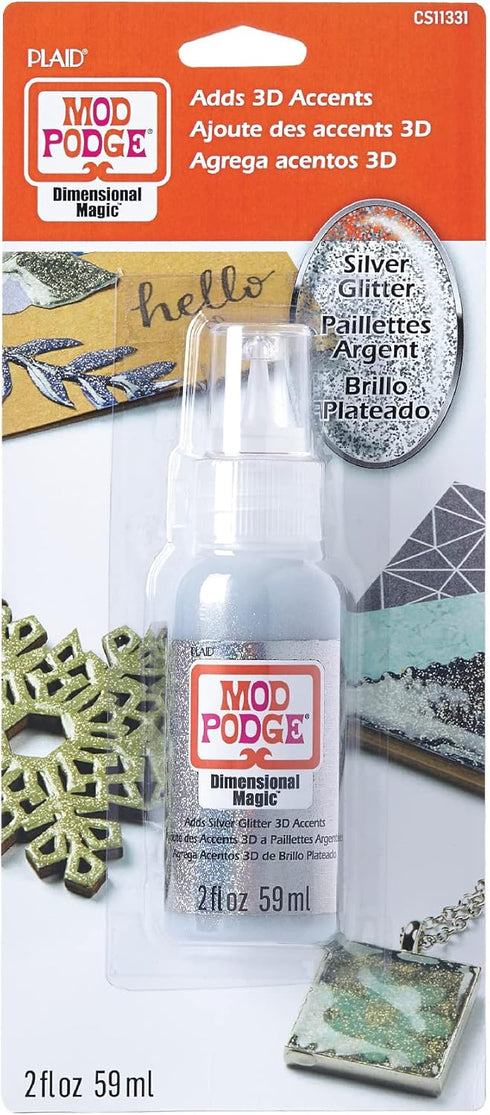 Mod Podge CS11331 Glitter Dimensional Magic, 2 oz, Silver...
