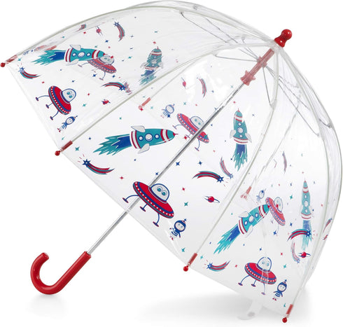 totes Kid's Clear Bubble Umbrella with Dome Canopy, Lightweight Design, Wind and Rain Protection, Cosmic Adventure, Kids-38...