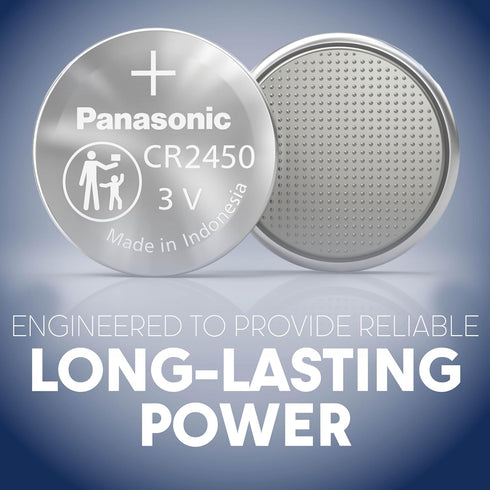 Panasonic CR2450 3.0 Volt Long Lasting Lithium Coin Cell Batteries in Child Resistant, Standards Based Packaging, 1-Battery Pack...