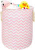 Round Laundry Basket, Waterproof Canvas Large Clothes Basket Laundry Hamper with Handles,Cute Cartoon Kids Nursery Hamper for Girls Room,Toy Stora...
