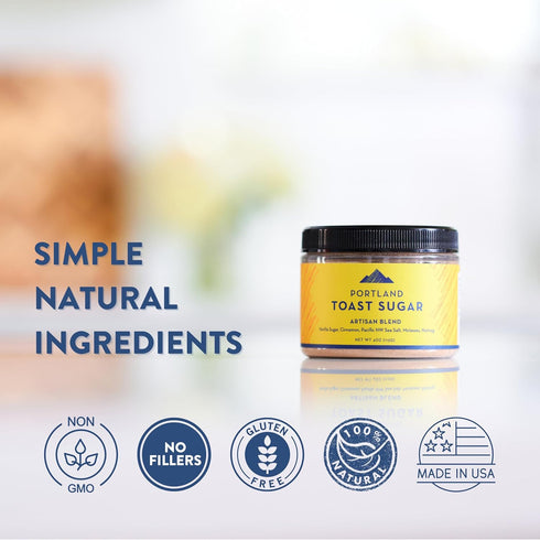 Portland Salt Co. Toast Sugar Spice Blend w/Vanilla Sugar, Cinnamon & Sea Salt – Signature All-Purpose Seasoning, Breakfast or Dessert Rub - Non-G...
