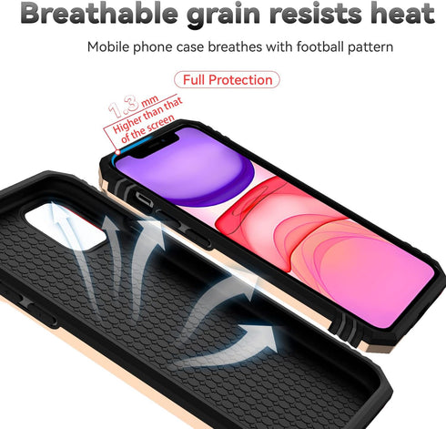 Hitaoyou iPhone 11 Pro Max Case with Camera Cover & Kickstand - Military Grade Shockproof Heavy Duty Protective Magnetic Case, Gold...