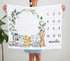 Safari Milestone Blanket, Jungle Wild Animals Baby Growth Chart Monthly Blanket, Watch Me Grow Jungle Safari Baby Nursery for New Moms Baby Shower...