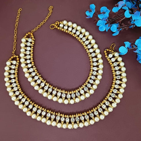 Efulgenz Indian Anklets for Women Crystal Anklet for Women Indian Pearl Anklet Indian Gold Anklet Indian Payal Anklet Indian Gold Ankle Bracelets ...