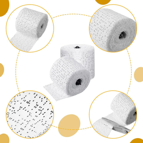 2 Rolls White Plaster Cloth Gauze Bandages Rolls Plaster Strips Easy to Use Halloween DIY Crafts for Wrap Strips, Belly Cast, Mask Making, Scenery...