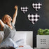 Jetec 3 Pcs Heart Shaped Wood Sign Gray Purple Buffalo Plaid Decor Wooden Heart Wall Sign Rustic Hanging love Plaque Wall Decor for Kitchen Bedroo...