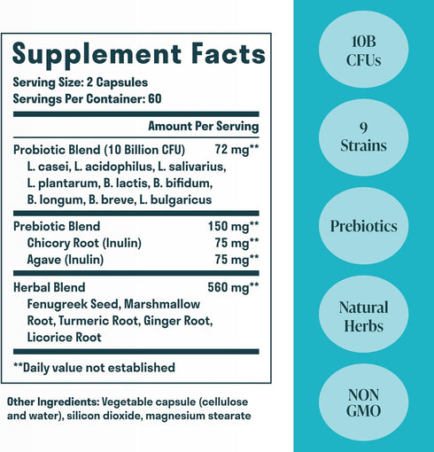 All-in-One Gut Health w/Probiotics, Prebiotics, Digestion-Supporting Herbs, and Adaptogens - Leaky Gut Repair Formula to Support Gut Lining, Aid i...