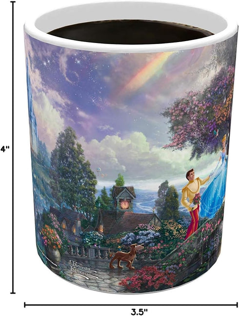 Morphing Mugs Disney - Cinderella - Wishes Upon a Dream - Thomas Kinkade - One 11 oz Color Changing Heat Sensitive Ceramic Mug – Image Revealed Wh...