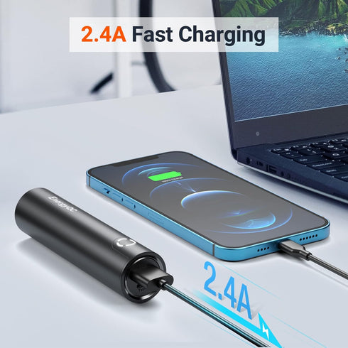 EnergyQC Fast Charging Portable Charger 5000mAh,External Battery Power Bank with 5V/2.4A Output and USB-C Input(Recharge Only), Battery Pack Compa...