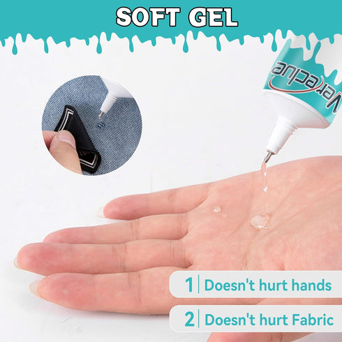 Fabric Glue, 120ml Mighty mend it Washable Fabric Glue, Liquid Stitch Clear Flexible Fabric Glue for Clothing, Glue for Fabric for All Fabrics, Co...