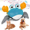 Crawling Crab Dog Cat Toys, Escaping Crab Dogs Cats Toy with Obstacle Avoidance Sensor Interactive Pet Toys with Music Sounds & Lights for Dogs Ca...
