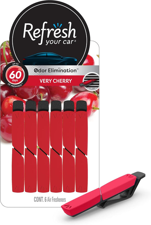 Refresh Your Car Air Freshener Vent Sticks, Very Cherry Scent, 6 Pack...