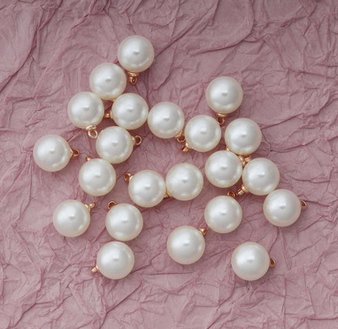 Ruwado 50 Pcs Faux Pearl Beads with Hole Gold Vintage Gold Silver Retro Elegant Kits Supplies for DIY Jewelry Making Dangle Earrings Necklace Brac...