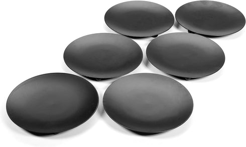 Hosley Set of 6 Black Iron Pillar Plates 7 Inch Diameter Ideal or Use for Weddings Candle Gardens Spa and Aromatherapy Incense Cones or Just As a ...