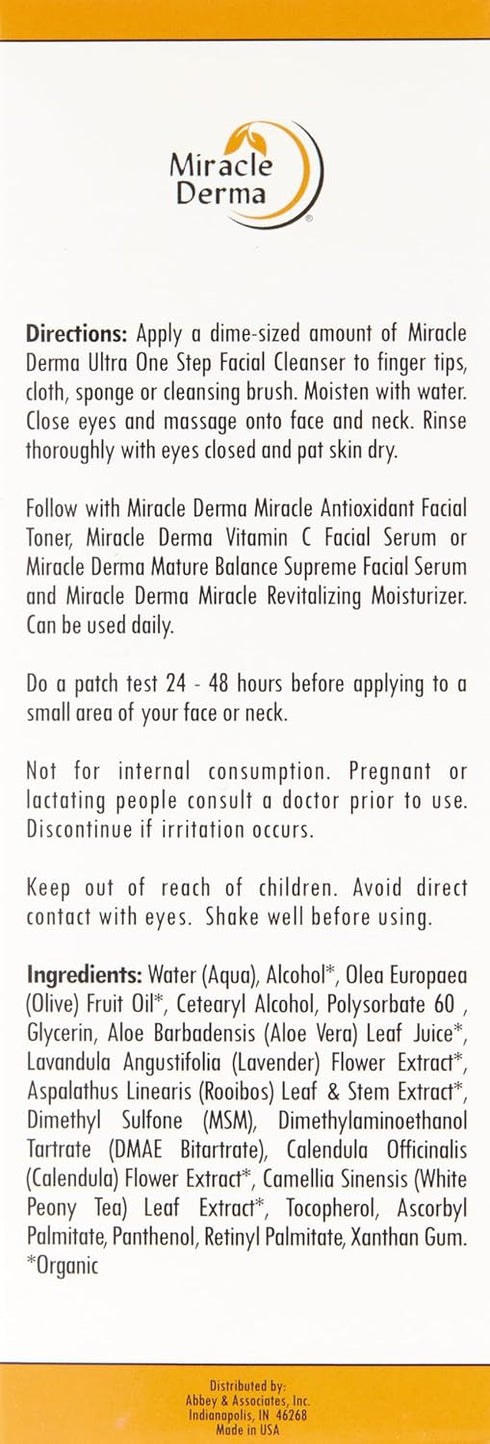 Ultra One Step Facial Cleanser Gentle Hydrating All Skin Types Oil-FreeSoap-Free Moisturizing Formula Unscented and Non-Foaming Skincare Solution ...