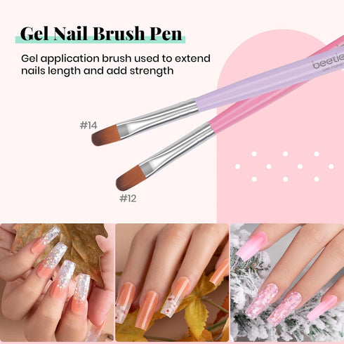 Beetles Gel Nail Brush, 7Pcs Nail Art Brushes, Nail Art Tips Nail Brushes for Nail Art Nail Painting Brush Pen Set for Home and Salon Use Decorati...