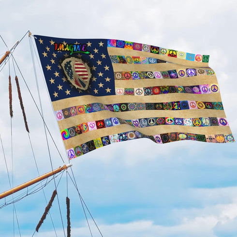 US Peace Flag 3x5 ft Garden Banner Indoor Outdoor Perfect Decoration...
