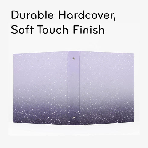 U Brands Eco-Conscious Celestial 1" Binder, Purple, Gold Metal O-Rings...