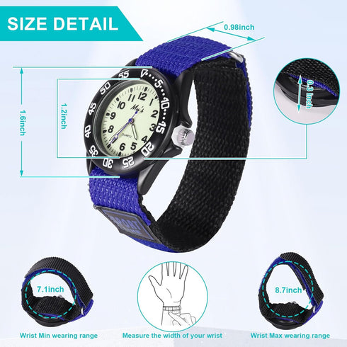 ele ELEOPTION Sport Watch for Men Women Analog Quartz Watch Luminous Military Nylon Strap Hook Loop Wrist Watch Unisex for Teenagers/Students/Adul...