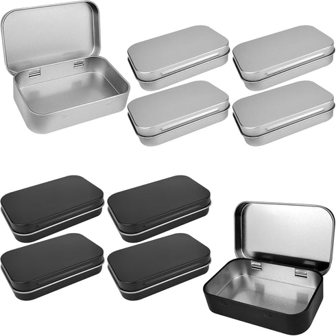 2 Pack Metal Box, Rectangular Tins Box Containers, Storage Box, Small Box with Lids for Tobacco, Cigarettes, Candy, Jewelry (Silver)...