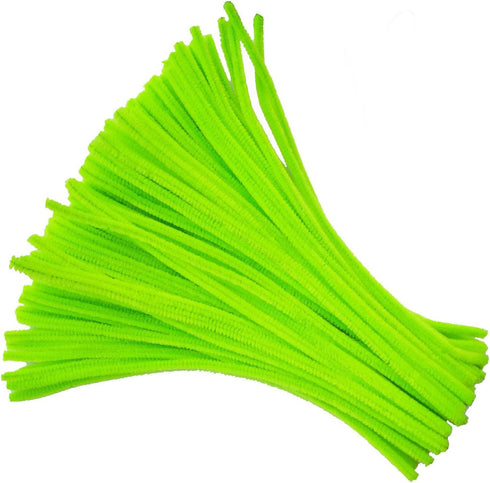 100 Pieces Fuzzy Chenille Stems Pipe Cleaners for Arts and Crafts (Light Green)...