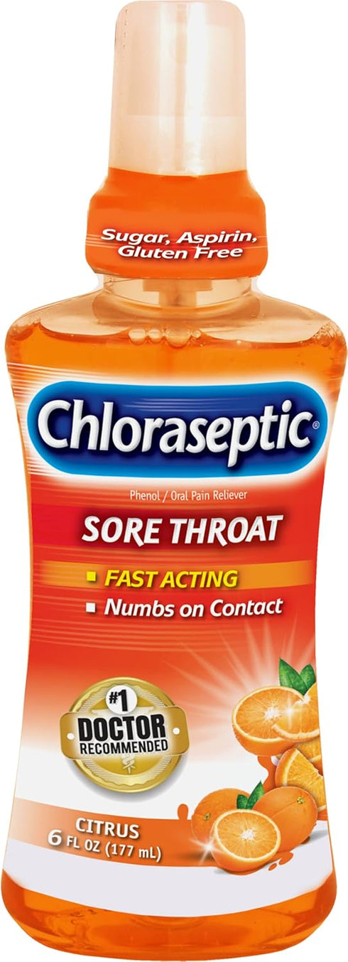 Chloraseptic Sore Throat Spray, Citrus, 6 fl oz (Pack of 1)...