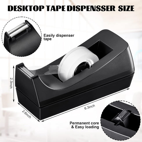 3 Pack Desktop Tape Dispenser Tape Roll Dispenser Non Skid Base Tape Dispensers Desk Tape Dispenser for Office Home School (Tape Not Included)...