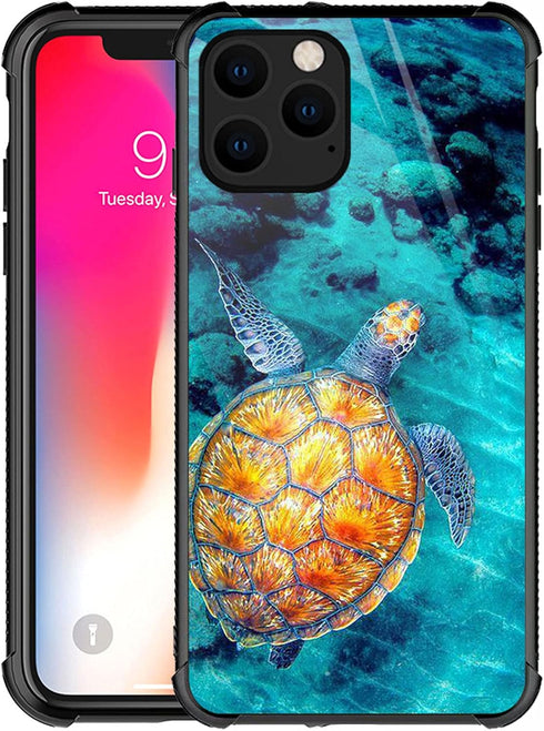 CARLOCA Compatible with iPhone 13 Mini Case,Sea Turtle Pattern Design for Girl Boy Shockproof Anti-Scratch Case for iPhone 13 Mini...