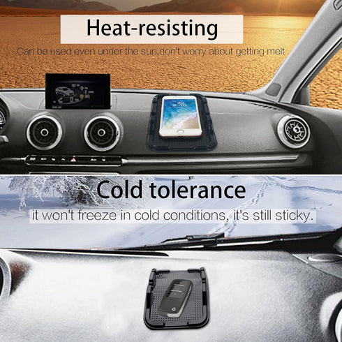 Anti Slip Gel Pad Phone Holder for Car, Removable and Reusable Anti Slip Dashboard Pad with Heat Resistant and Damage Free Sticky Gel Pads for Sun...
