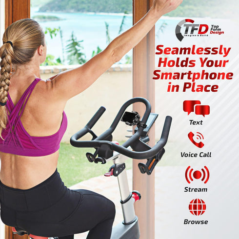 TFD Cell Phone Bike Mount - Expandable Sides Phone Holder for Bike - 360° Rotation Compatible Peloton Accessories - Universal Handlebar Cell Phone...