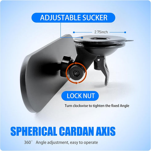 1 PC Car Rear View Mirror with Suction Cup, 8.66In x 2.55In Adjustable HD Vehicle Interior Rear View Mirror Replacement, Universal Wide Angle Auto...
