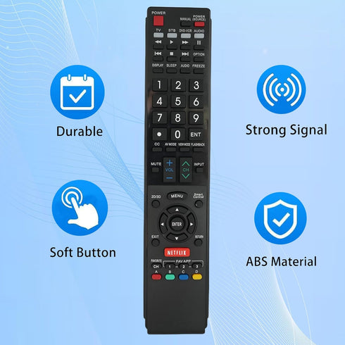 Replacement Remote Control for Sharp LC-60LE632U LC-46LE835 LC46LE830U Samrt 3D AQUOS LCD LED HDTV TV...