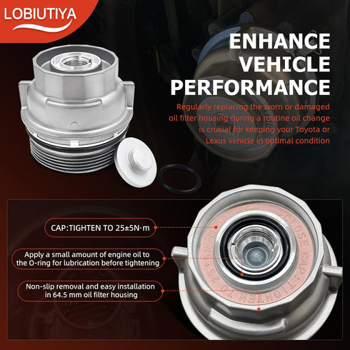 15620-31060 Oil Filter Housing Cap Fit For Toyota 2007+Camry 2010+ 4Runner Avalon Fj Cruiser RAV4 Oil Filter Housing Cap Holder 15620-31060+15643-...