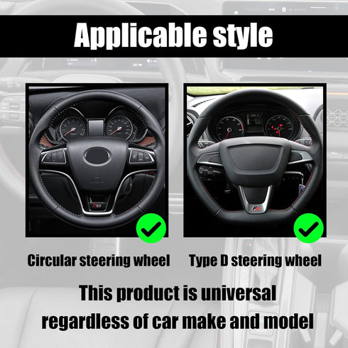 Elastic Stretch Steering Wheel Cover, 15 Inch Universal Anti-Slip Car Steering Wheel Cover for Auto Truck Van SUV, Warm in Winter and Cool in Summ...