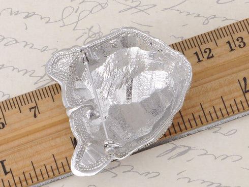 Alilang Sleek White Rhinestone Crystal Black Panther Tiger Leopard Kitty Cat Warrior Head Pin Brooch...