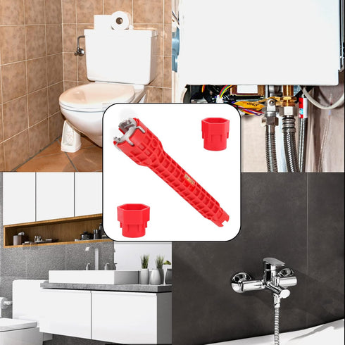 Basin Wrench,8 in 1 Faucet and Sink Installer Multi Tool,Multi-Purpose Plumbing Wrench Faucet Wrench Sink Wrench Plumbers Wrench for Pipe and Tub ...