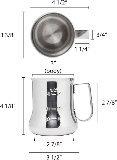 Thunder Group SLMP0018 Espresso Milk Pitcher with Measuring Scale, 18-Ounce...