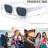 Square Sunglasses for Women Men Retro 90s Square Thick Frame Sunglasses UV400 Protection Black Shades...