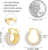 Pearl Earrings for Women Hypoallergenic 18K Gold Plated Sterling Silver Post Lightweight Pearl Hoop Earrings for Women (22mm)...
