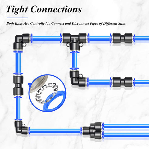 TAILONZ PNEUMATIC Straight Reducing 16mm Tube OD x 14mm Tube OD Tube OD Push to Connect Tube Fittings Push Lock PG16-14 (Pack of 2)...