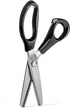 Stainless Steel Pinking Shears Comfort Grip Handled Professional Fabric Crafts Dressmaking Zig Zag Cut Scissors Sewing Scissors(9", Serrated, Blac...