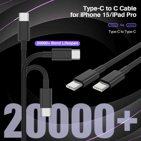 iPhone 15 Car Charger Fast Charging, 40W Dual Port USB C Car Charger with 2Pack USB C Cable 10ft,Type C Car Adapter for iPhone 15/15 Pro/15 Pro Ma...