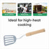 Stainless Steel Slotted Spatula - Kitchen Metal Turner for Cooking with Wooden Handle...