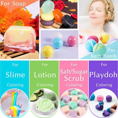 Bath Bomb Mold Kit 12 Pieces with 12 Soap Colorant, Shrink Wrap Bags - Liquid Food Grade Skin Safe Bath Bomb Dye for Making DIY Bath Bombs Supplie...
