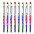 WOKOTO 8 Pcs Ombre Nail Brushes For Acrylic Nails Gradient Painting Brushes Set Uv Gel Flower Drawing Pen Nail Art Brushes For Acrylic Application...