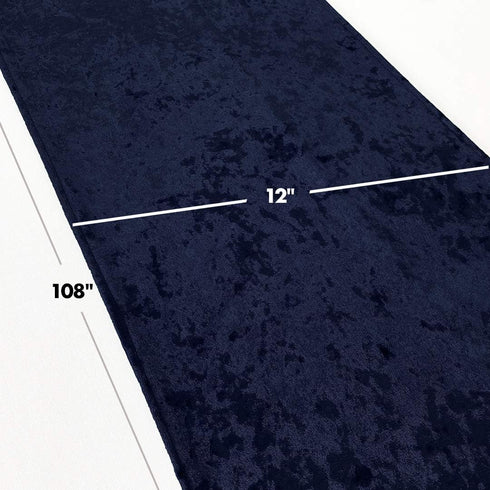 Koyal Wholesale Velvet Table Runner - Extra Long, Farmhouse Style, Velvet Linen (19 x 120-Inch, Navy Blue)...